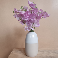 Vase weiss mit Blumen ohne Rand